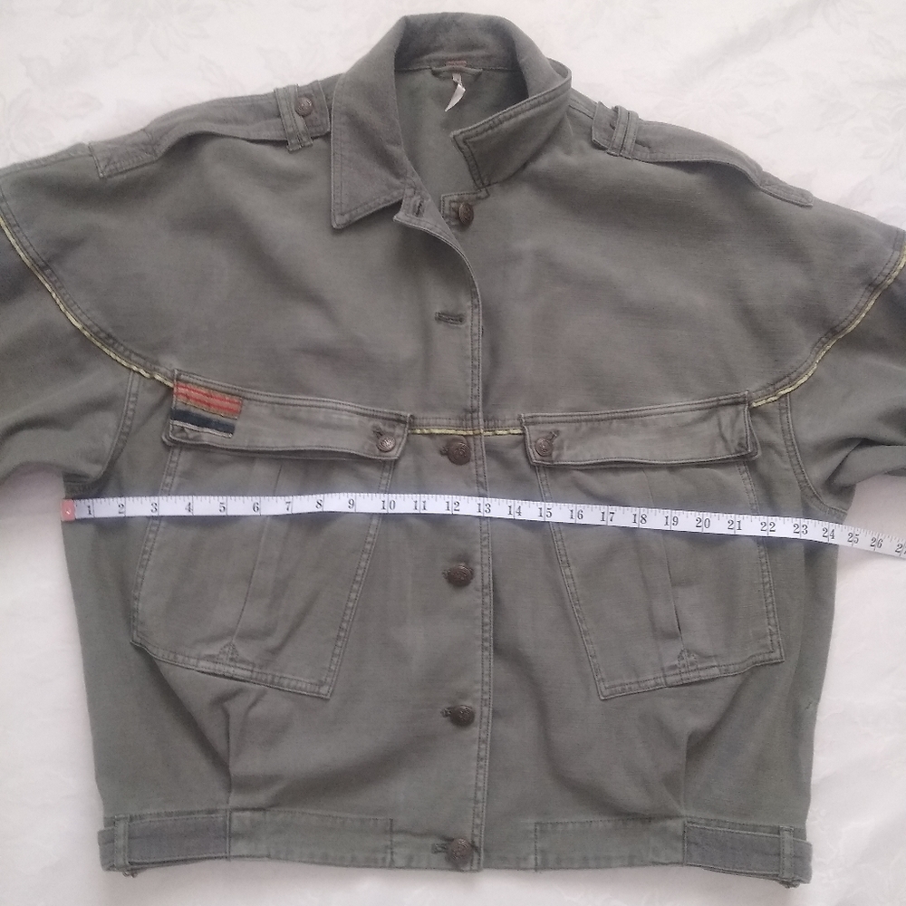 Free People bomber utility field army green moto Jacket - Picture 3 of 8